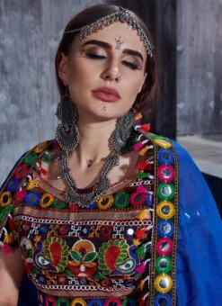 Black N Orange Cotton Embroidered Chaniya Choli Party Wear -C Bazaar Shop black n orange cotton embroidered chaniya choli ghsompc7002 b