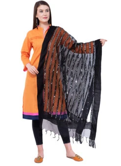 Black Organza Cotton Gota Patti Work Dupatta Festive Wear -C Bazaar Shop black organza cotton gota patti work dupatta dpdmfmfd021 u