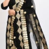 Black Organza Cotton Gota Work Dupatta Work Wear