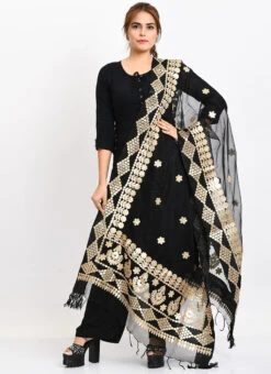 Black Organza Cotton Gota Work Dupatta Work Wear -C Bazaar Shop black organza cotton gota work dupatta dpdmimfd105 u