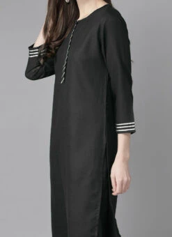 Black Rayon Kurta Palazzo Set Party Wear