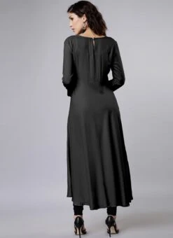 Black Rayon Salwar Set Work Wear -C Bazaar Shop black rayon salwar set krsdmfn309 b