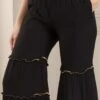 Black Rayon Sharara Pant Work Wear