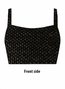 Black Sequins Embroidered Georgette Blouse Party Wear -C Bazaar Shop black sequins embroidered georgette blouse BLBS02207352 u