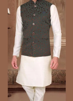 Black Silk Nehru Jacket