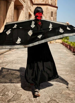 Black Soft Art Silk Embroidered N Sequins Anarkali Suit Party Wear 7 Black Soft Art Silk Embroidered N Sequins Anarkali Suit Party Wear -C Bazaar Shop black soft art silk embroidered n sequins anarkali suit slsaj30261934 b