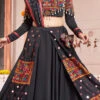 Black Viscose Kutch Work Chaniya Choli Festive Wear