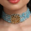 Blue Alloy Necklace Party Wear