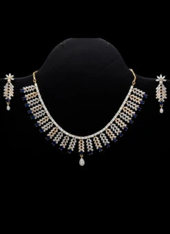 Blue Alloy Stone Necklace Party Wear 5 Blue Alloy Stone Necklace Party Wear -C Bazaar Shop blue alloy stone necklace jynsjde1659 b