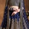 Blue Art Silk A Line Lehenga Wedding Wear