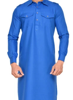 Blue Art Silk Pathani Set