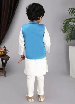 Blue Art Silk Sequins Bandi Set Party Wear -C Bazaar Shop blue art silk sequins bandi set kdbdsof1127 b