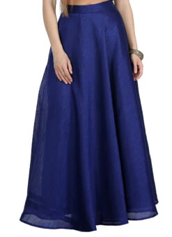 Blue Art Silk Skirt Work Wear -C Bazaar Shop blue art silk skirt wbjsns06 u