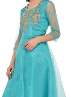 Blue Beads Embroidered Anarkali Suit Party Wear