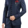 Blue Cotton Rayon Bandhgala Suit