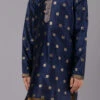 Blue Dupion Silk Embroidery Kurta Pyjama Festive Wear