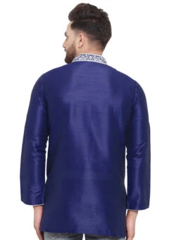 Blue Dupion Silk Kurta -C Bazaar Shop blue dupion silk kurta kudmf729nb b
