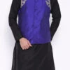 Blue Dupion Silk Nehru Jacket