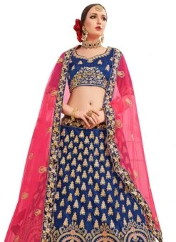 Blue Embroidered A Line Lehenga Wedding Wear 7 Blue Embroidered A Line Lehenga Wedding Wear -C Bazaar Shop blue embroidered a line lehenga ghsssitnatasha1c b