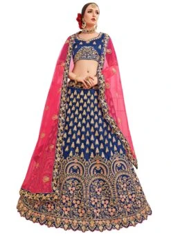 Blue Embroidered A Line Lehenga Wedding Wear 6 Blue Embroidered A Line Lehenga Wedding Wear -C Bazaar Shop blue embroidered a line lehenga ghsssitnatasha1c u