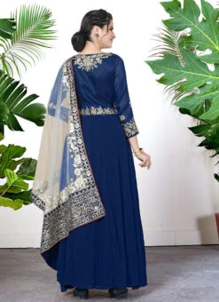 Blue Georgette Embroidery Anarkali Suit Party Wear 7 Blue Georgette Embroidery Anarkali Suit Party Wear -C Bazaar Shop blue georgette embroidery anarkali suit slsdi1707b b