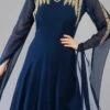 Blue Georgette Embroidery Kurta Churidar Set Party Wear