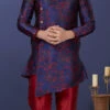 Blue Heavy Silk Indowestern Sherwani Wedding Wear