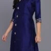 Blue Raw Silk Kurta Straight Pant Party Wear