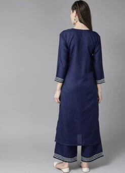 Blue Rayon Kurta Palazzo Set Party Wear -C Bazaar Shop blue rayon kurta palazzo set krsdmf7153g b