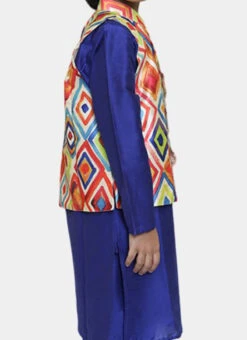 Blue Silk Bandi Set Party Wear