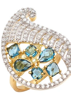 Blue Stone Designer Ring Party Wear