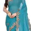 Blue Stones Embellished Saree Party Wear