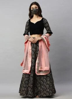 Blue Velvet Embroidered Umbrella Skirt Party Wear -C Bazaar Shop blue velvet embroidered umbrella skirt WBBS02012598 u