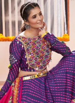 Violet Viscose Kutch Work Chaniya Choli Festive Wear -C Bazaar Shop blue viscose kutch work chaniya choli ghsacw8916 b