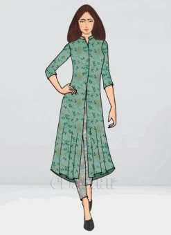 Ethnovog Straight Pant Suit Party Wear -C Bazaar Shop bollywood vogue custom made straight pant suit IWBV01903875 b