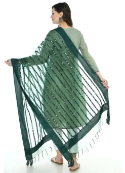 Bottle Green Organza Cotton Gota Patti Work Dupatta Festive Wear -C Bazaar Shop bottle green organza cotton gota patti work dupatta dpdmfmfd042 b