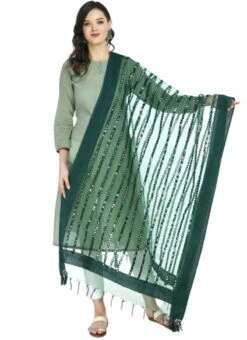 Bottle Green Organza Cotton Gota Patti Work Dupatta Festive Wear -C Bazaar Shop bottle green organza cotton gota patti work dupatta dpdmfmfd042 u