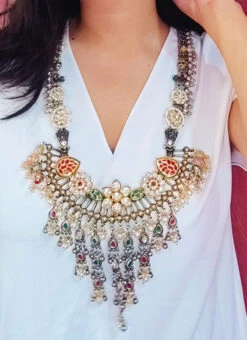 Chand Suraj Princess Necklace Set Party Wear -C Bazaar Shop chand suraj princess necklace set jyddrj112427h b