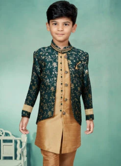 Chikoo Art Silk Indowestern Sherwani Party Wear -C Bazaar Shop chikoo art silk indowestern sherwani kdbmsgrk540 b