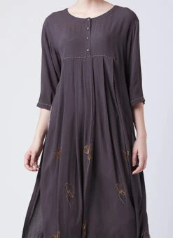 Chocolate Brown Georgette Kurta Straight Pant Set Work Wear