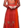 Coral Orange Net Embroidered Stone Work Anarkali Suit Party Wear