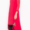 Coral Red Georgette Embroidered Kurta Palazzo Set After Six Wear