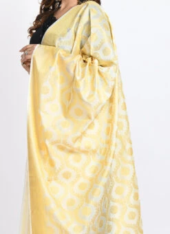 Cream Banarasi Silk Weaving Work Dupatta Work Wear