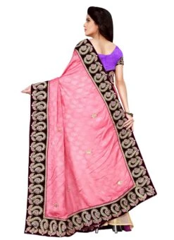 Cream N Pink Half N Half Saree Party Wear -C Bazaar Shop cream n pink half n half saree sacplk2512z b