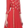 Crimson Red Georgette Embroidered Anarkali Suit Party Wear