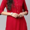 Crimson Red Rayon Soild Stitched Kurta Palazzo Set Work Wear