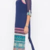 Dark Blue Crepe Printed Kurta Palazzo Set After Six Wear