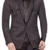 Dark Brown Cotton Rayon Lapel Suit