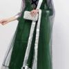Dark Green Net Patch Work Anarkali Suit Work Wear