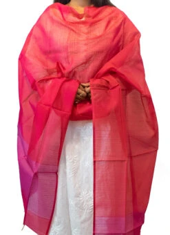 Dark Pink Chanderi Dupatta Festive Wear